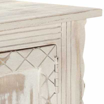 vidaXL TV Cabinet White 140x30x35 cm Solid Mango Wood 6