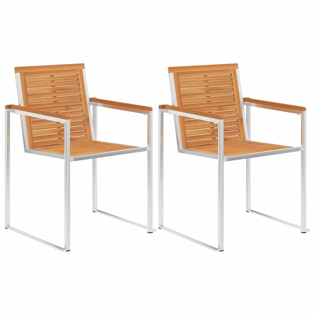 vidaXL Garden Chairs and Stainless Steel
