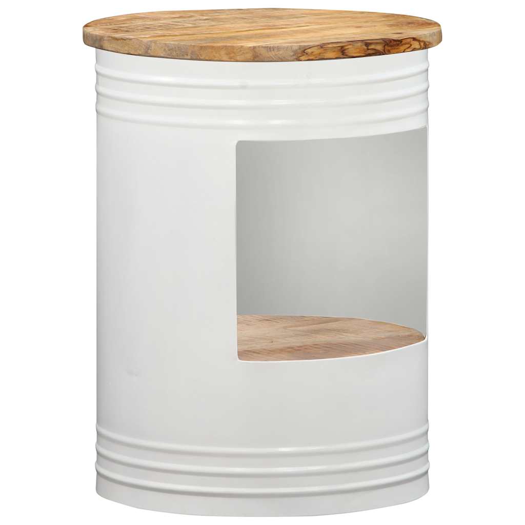 Coffee Table Solid Mango Wood White 43 cm 55 cm