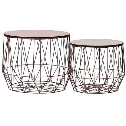 Coffee Table 2 pcs Copper