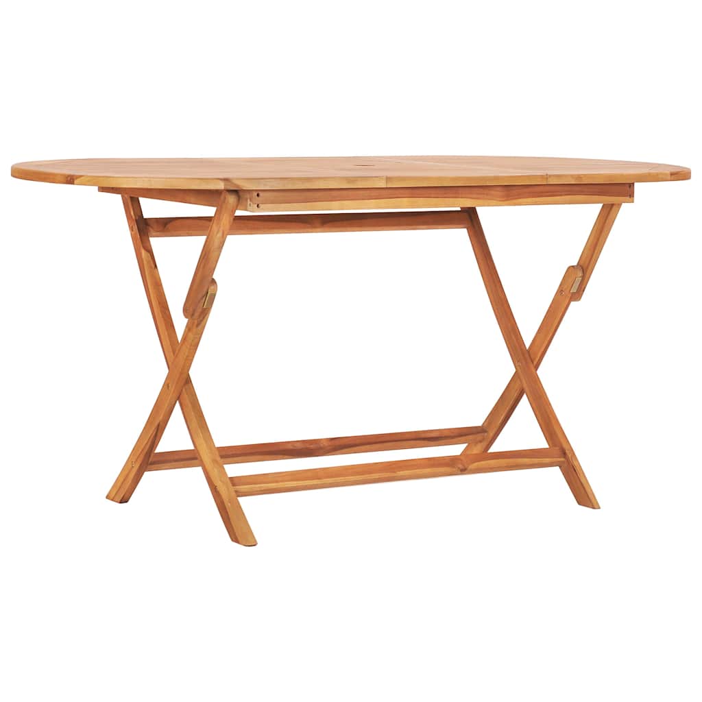 vidaXL 7 Piece Folding Outdoor Dining Set Solid Teak Wood 2