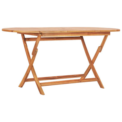 vidaXL 7 Piece Folding Outdoor Dining Set Solid Teak Wood 2