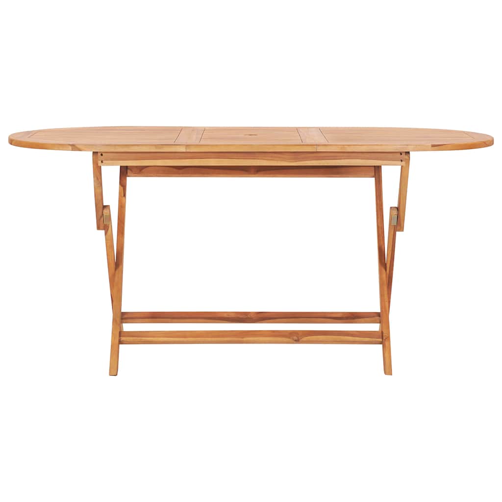 vidaXL 7 Piece Folding Outdoor Dining Set Solid Teak Wood 3