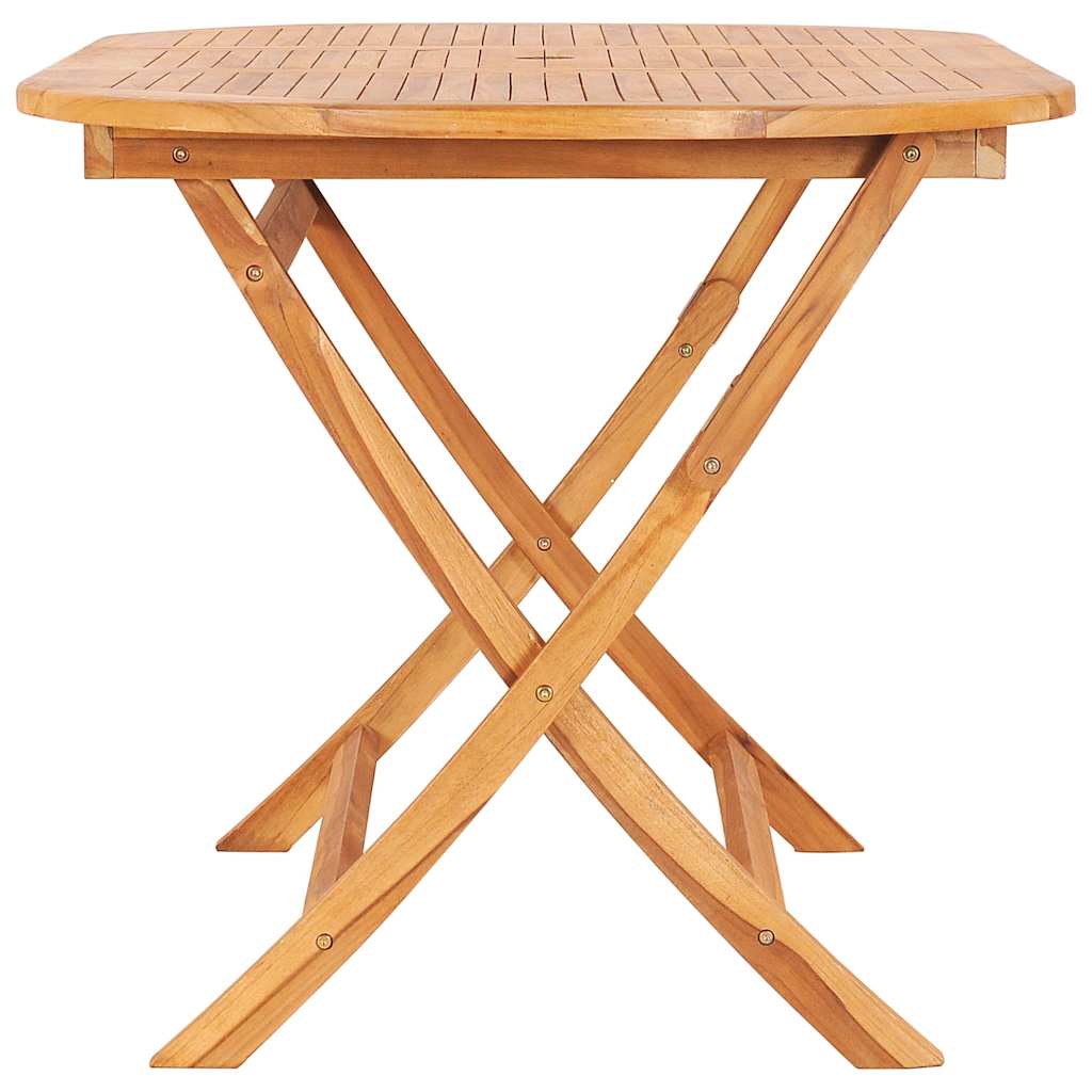 vidaXL 7 Piece Folding Outdoor Dining Set Solid Teak Wood 4