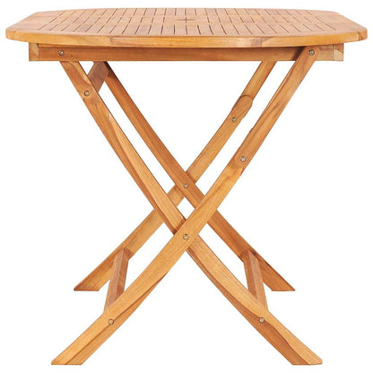 vidaXL 7 Piece Folding Outdoor Dining Set Solid Teak Wood 4