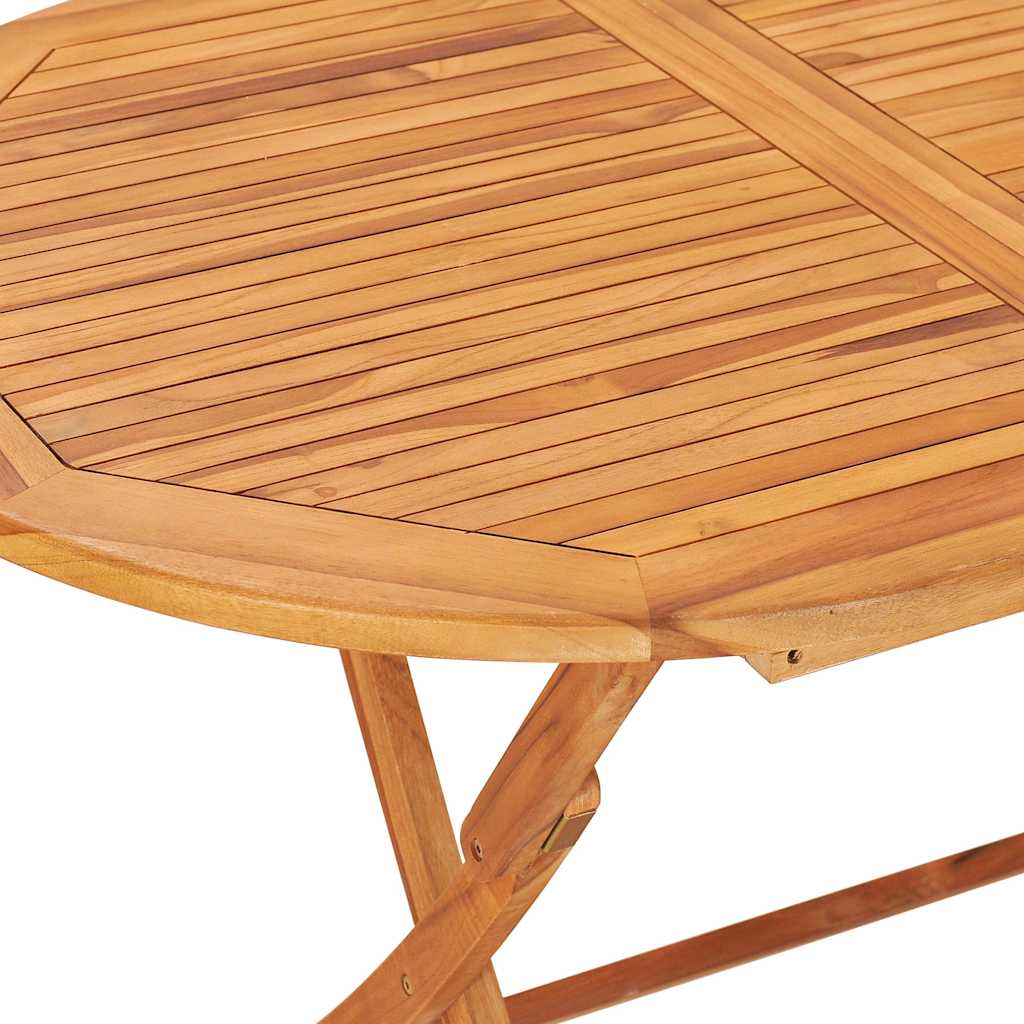 vidaXL 7 Piece Folding Outdoor Dining Set Solid Teak Wood 5
