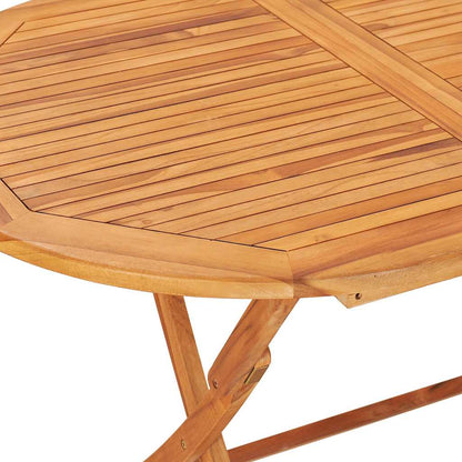 vidaXL 7 Piece Folding Outdoor Dining Set Solid Teak Wood 5