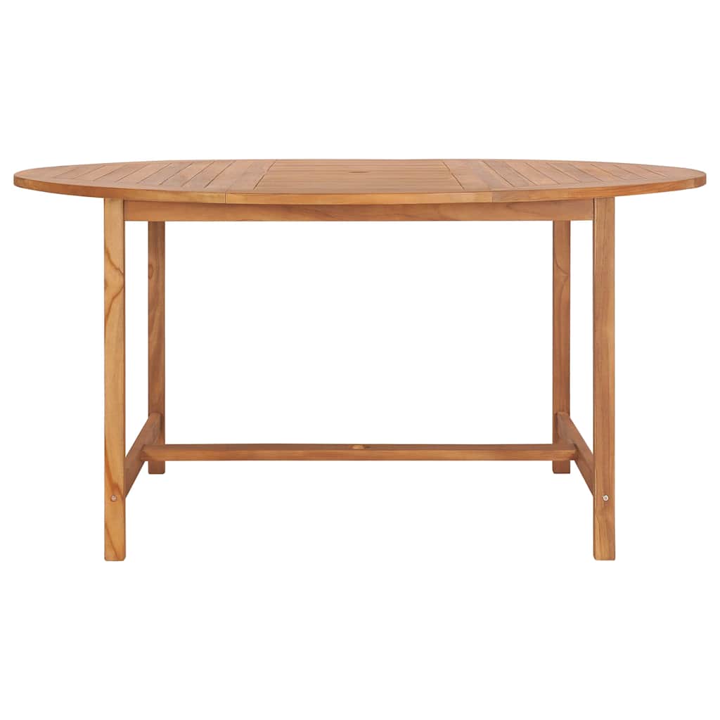 Garden Table Solid Teak Wood 150 x 76 cm Round