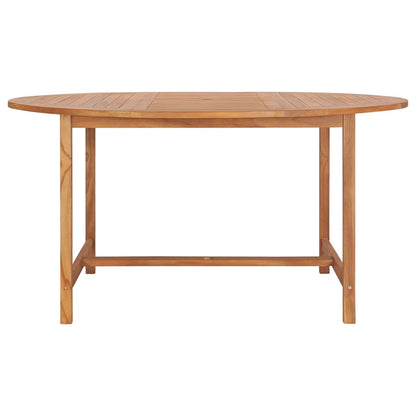 Garden Table Solid Teak Wood 150 x 76 cm Round