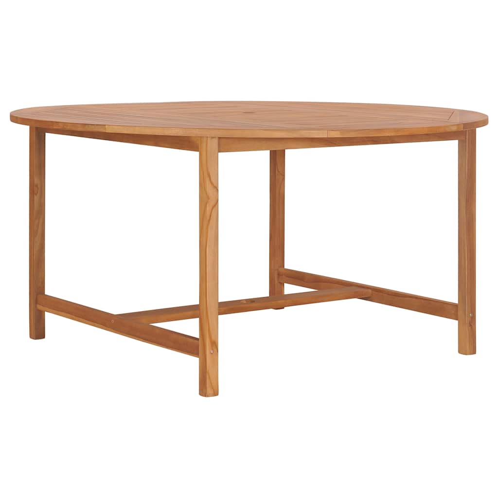Garden Table Solid Teak Wood 150 x 76 cm Round
