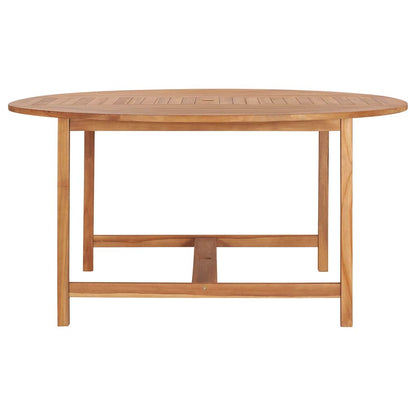 Garden Table Solid Teak Wood 150 x 76 cm Round