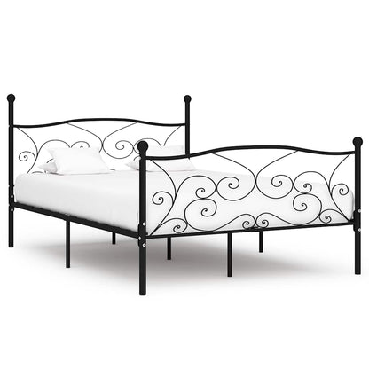 Bed Frame without Mattress with Slatted Base Metal Black 140 x 200 cm