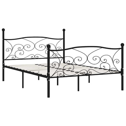 Bed Frame without Mattress with Slatted Base Metal Black 140 x 200 cm