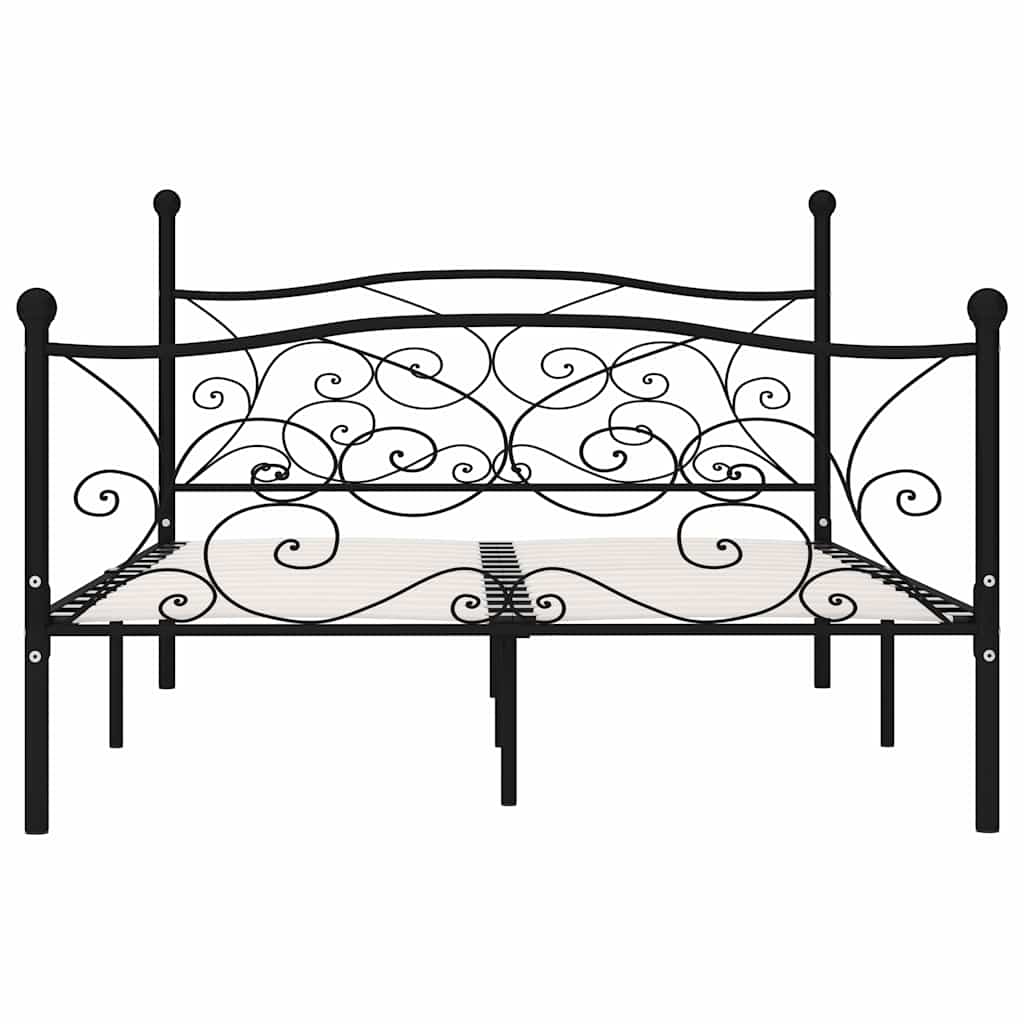 Bed Frame without Mattress with Slatted Base Metal Black 140 x 200 cm
