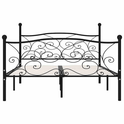 Bed Frame without Mattress with Slatted Base Metal Black 140 x 200 cm
