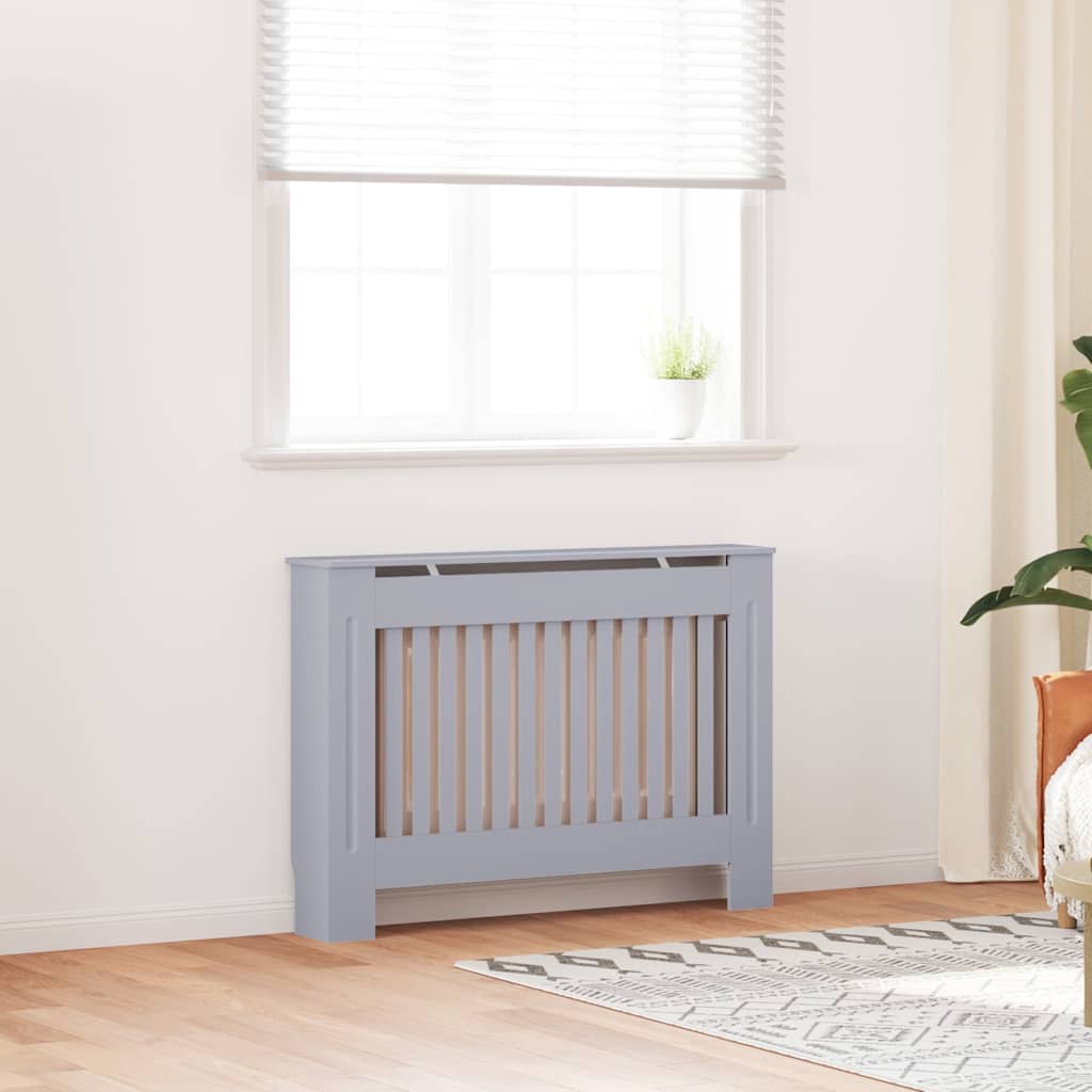 Radiator Cover 112 x 19 x 81.5 cm Engineered Wood Grey