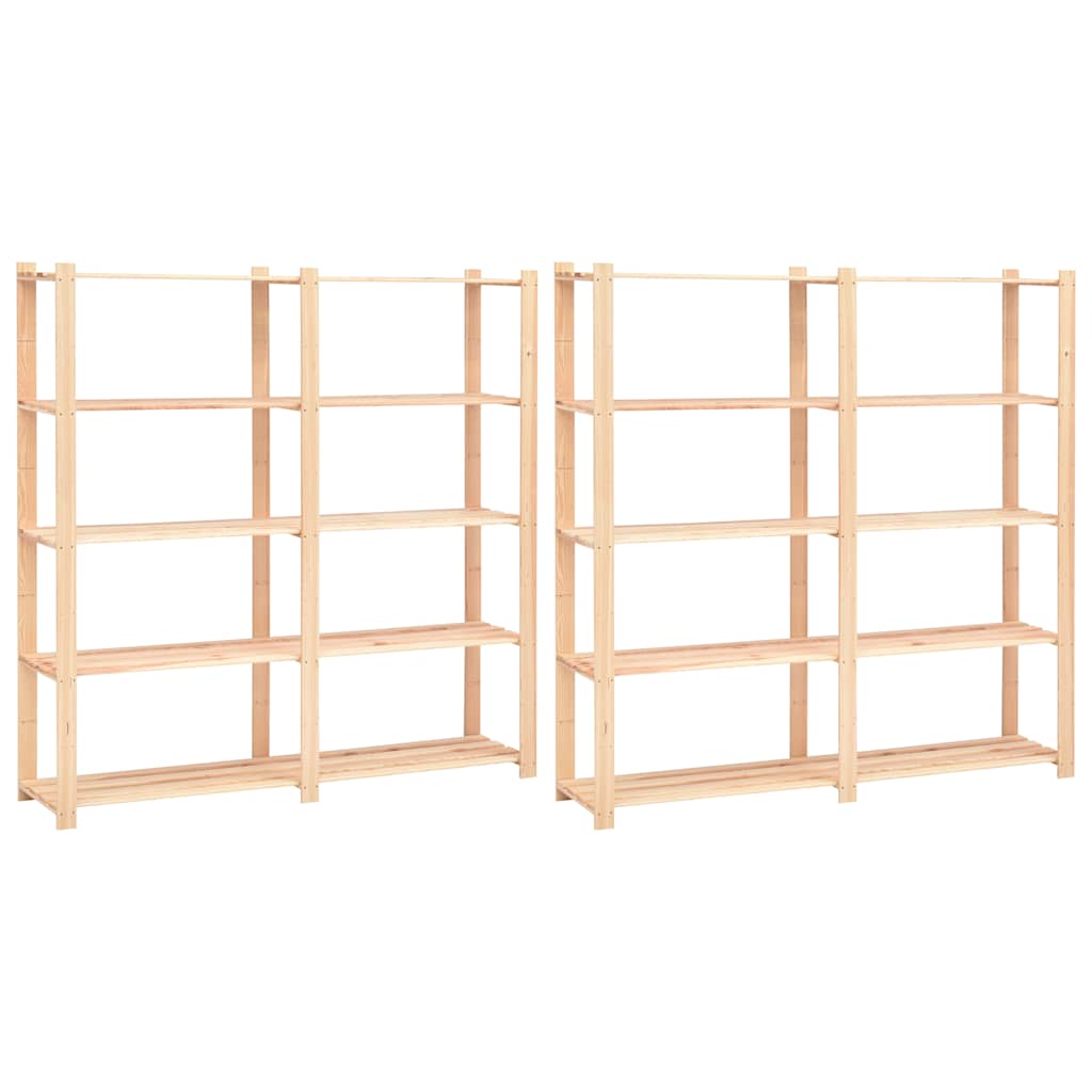 vidaXL 5-Tier Storage Racks 170x38x170 cm Solid Pinewood 500 kg