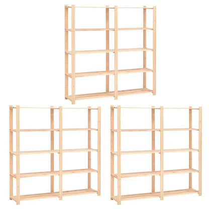 vidaXL 5-Tier Storage Racks 170x38x170 cm Solid Pinewood 500 kg