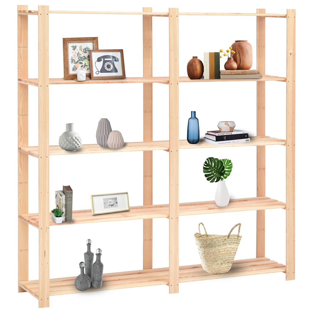 vidaXL 5-Tier Storage Racks 5 pcs 170x38x170 cm Solid Pinewood 500 kg 2