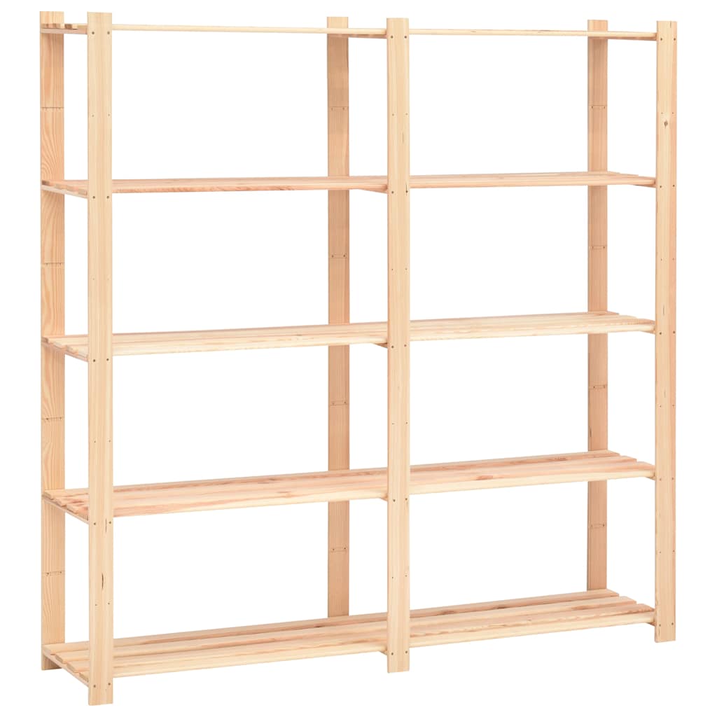 vidaXL 5-Tier Storage Racks 5 pcs 170x38x170 cm Solid Pinewood 500 kg 3