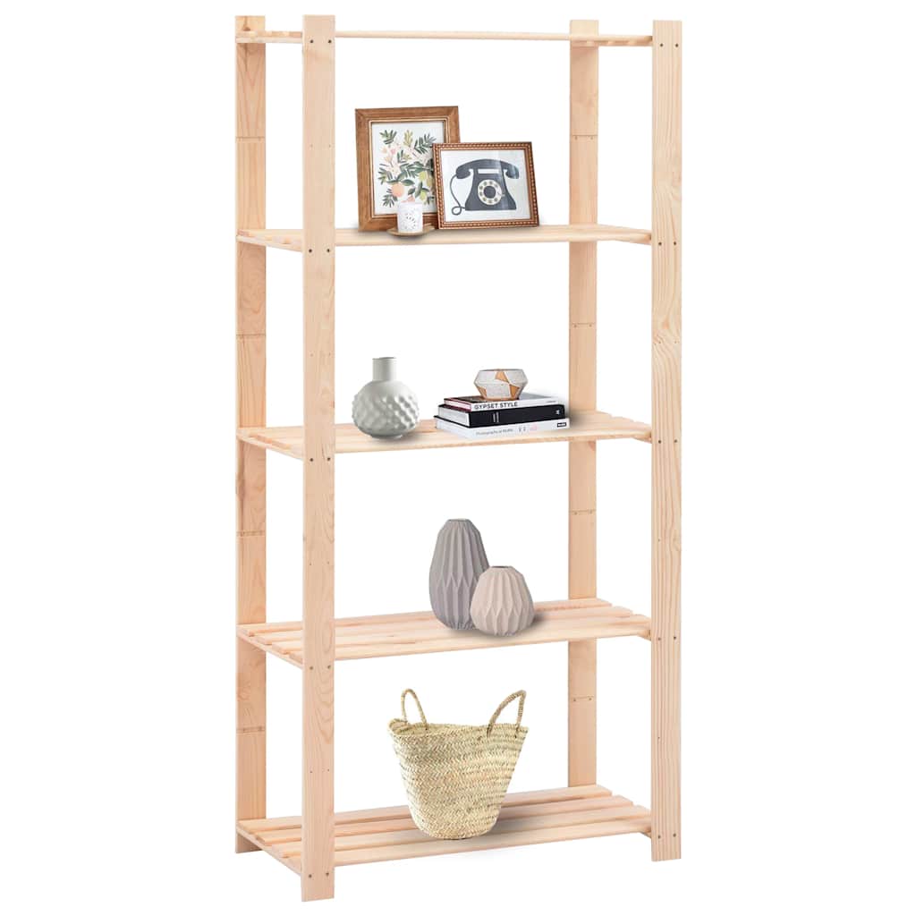 vidaXL 5-Tier Storage Racks 10 pcs 80x38x170 cm Solid Pinewood 250 kg 2