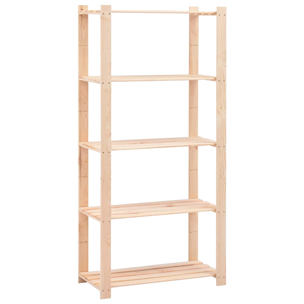 vidaXL 5-Tier Storage Racks 10 pcs 80x38x170 cm Solid Pinewood 250 kg 3