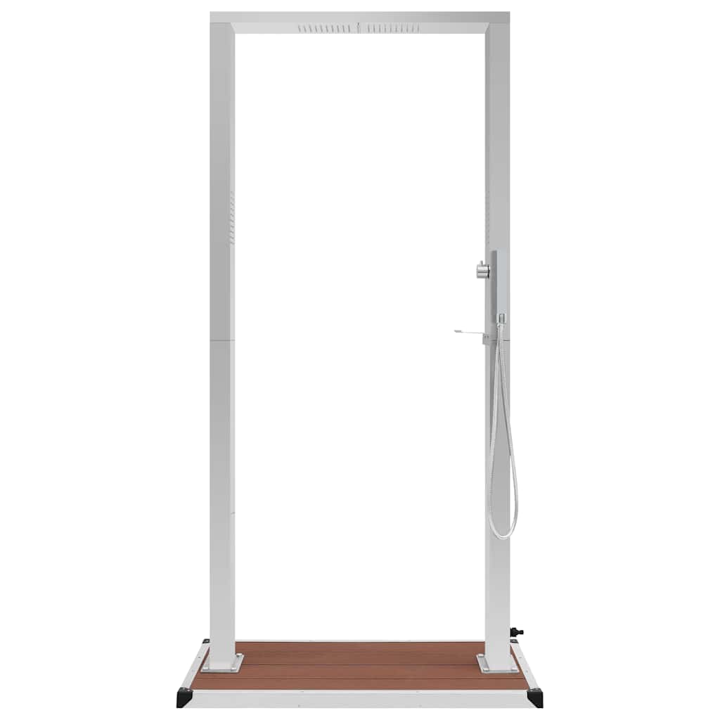 vidaXL Outdoor Shower with Tray WPC Stainless Steel 5
