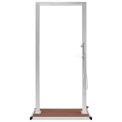 vidaXL Outdoor Shower with Tray WPC Stainless Steel 5