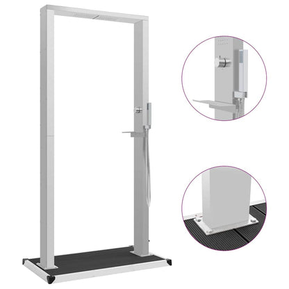 vidaXL Outdoor Shower with Tray WPC Stainless Steel 1
