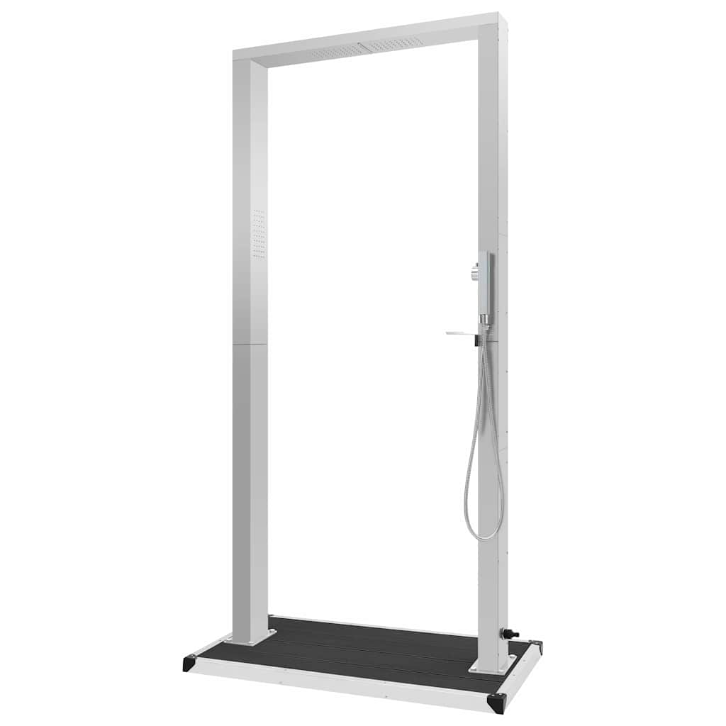 vidaXL Outdoor Shower with Tray WPC Stainless Steel 4