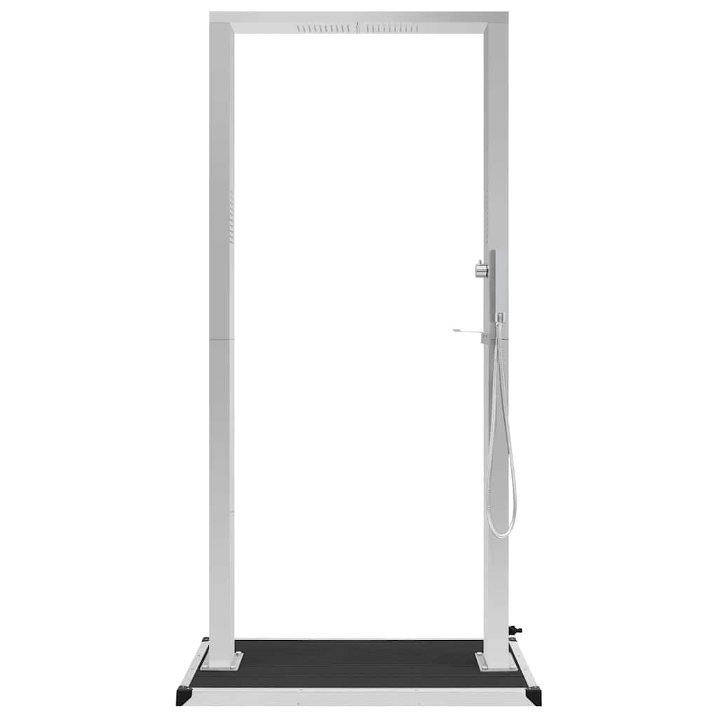 vidaXL Outdoor Shower with Tray WPC Stainless Steel 5