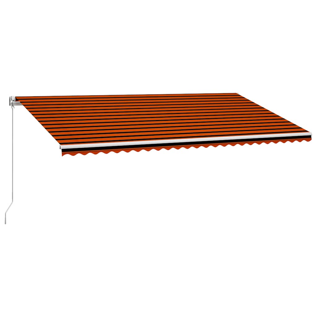 vidaXL Manual Retractable Awning 600x300 cm Orange and Brown 2