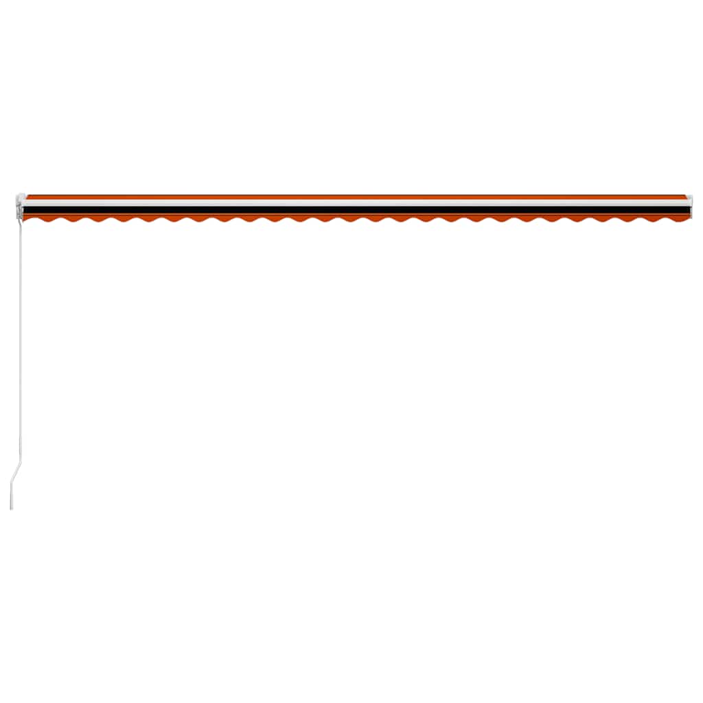 vidaXL Manual Retractable Awning 600x300 cm Orange and Brown 4