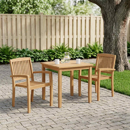 vidaXL Stacking Garden Chairs Solid Teak Wood