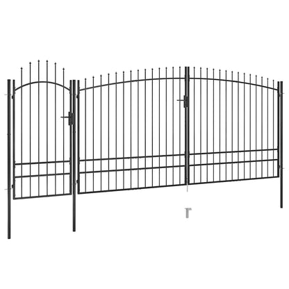 vidaXL Garden Fence Gate Woerden with Spear Top 5x1.95 m Black 1
