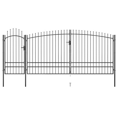 vidaXL Garden Fence Gate Woerden with Spear Top 5x1.95 m Black 2