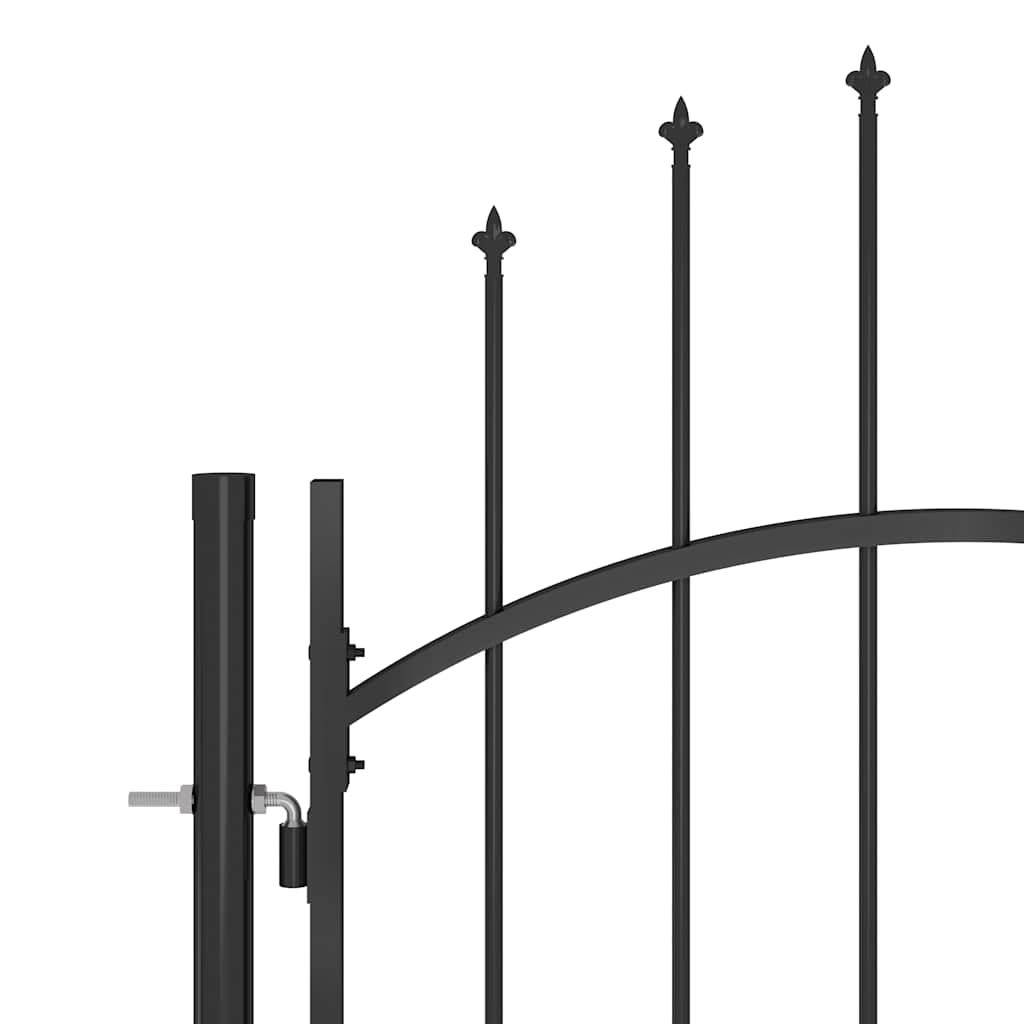 vidaXL Garden Fence Gate Woerden with Spear Top 5x1.95 m Black 3
