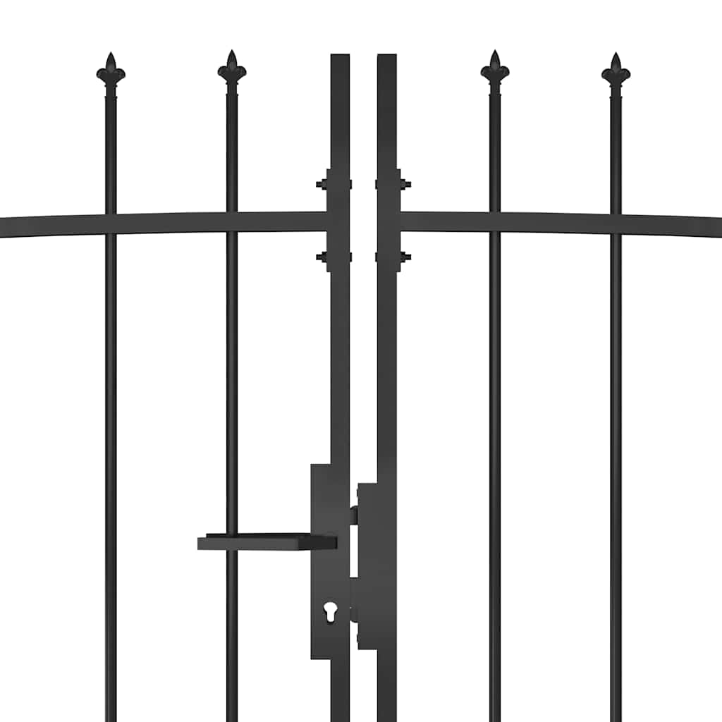 vidaXL Garden Fence Gate Woerden with Spear Top 5x1.95 m Black 4