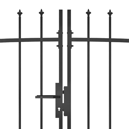 vidaXL Garden Fence Gate Woerden with Spear Top 5x1.95 m Black 4