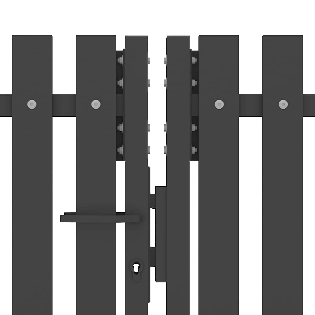 146333 vidaXL Garden Fence Gate Steel 400x75 cm Anthracite 4