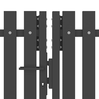 146333 vidaXL Garden Fence Gate Steel 400x75 cm Anthracite 4