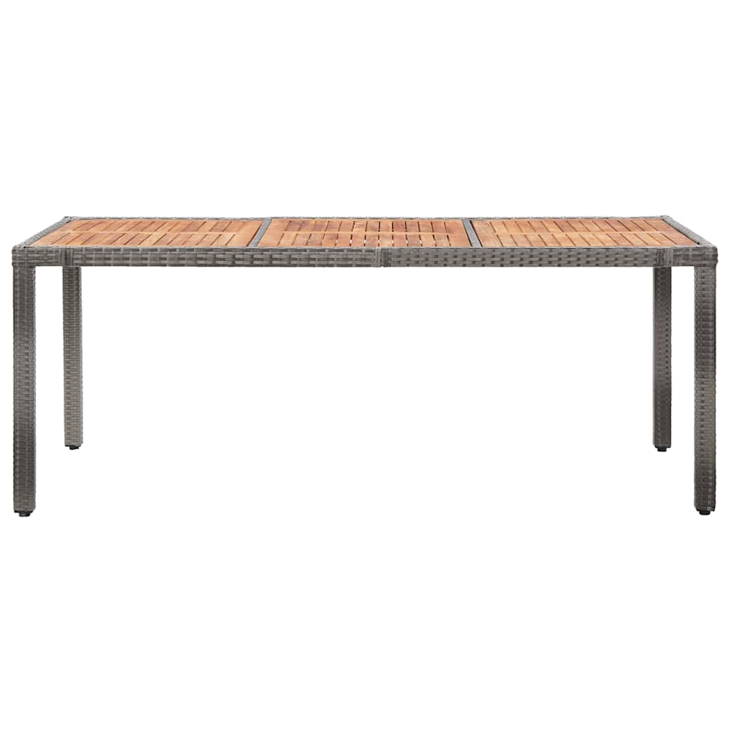 9 Piece Garden Dining Set with Cushions Poly Rattan Grey 190 cm table length 8