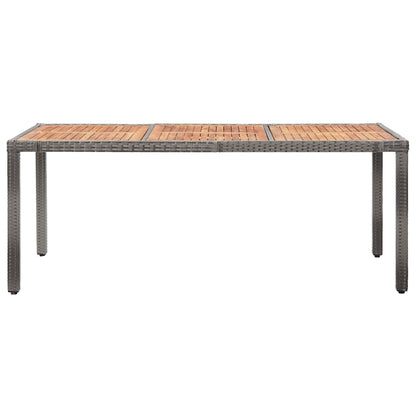 9 Piece Garden Dining Set with Cushions Poly Rattan Grey 190 cm table length 8