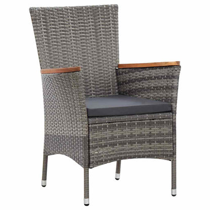 46084 vidaXL 7 Piece Garden Dining Set with Cushions Poly Rattan Grey 4