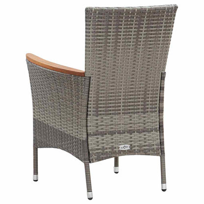 46084 vidaXL 7 Piece Garden Dining Set with Cushions Poly Rattan Grey 6