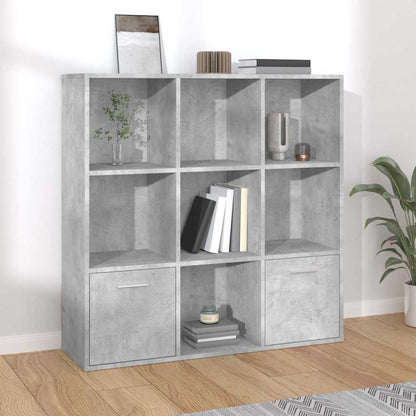 Book Cabinet 98x30x98 cm Engineered Wood Concrete grey