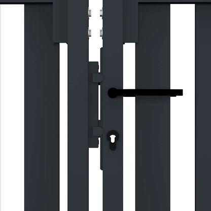 vidaXL Double Door Fence Gate Steel 300x150 cm Anthracite 4