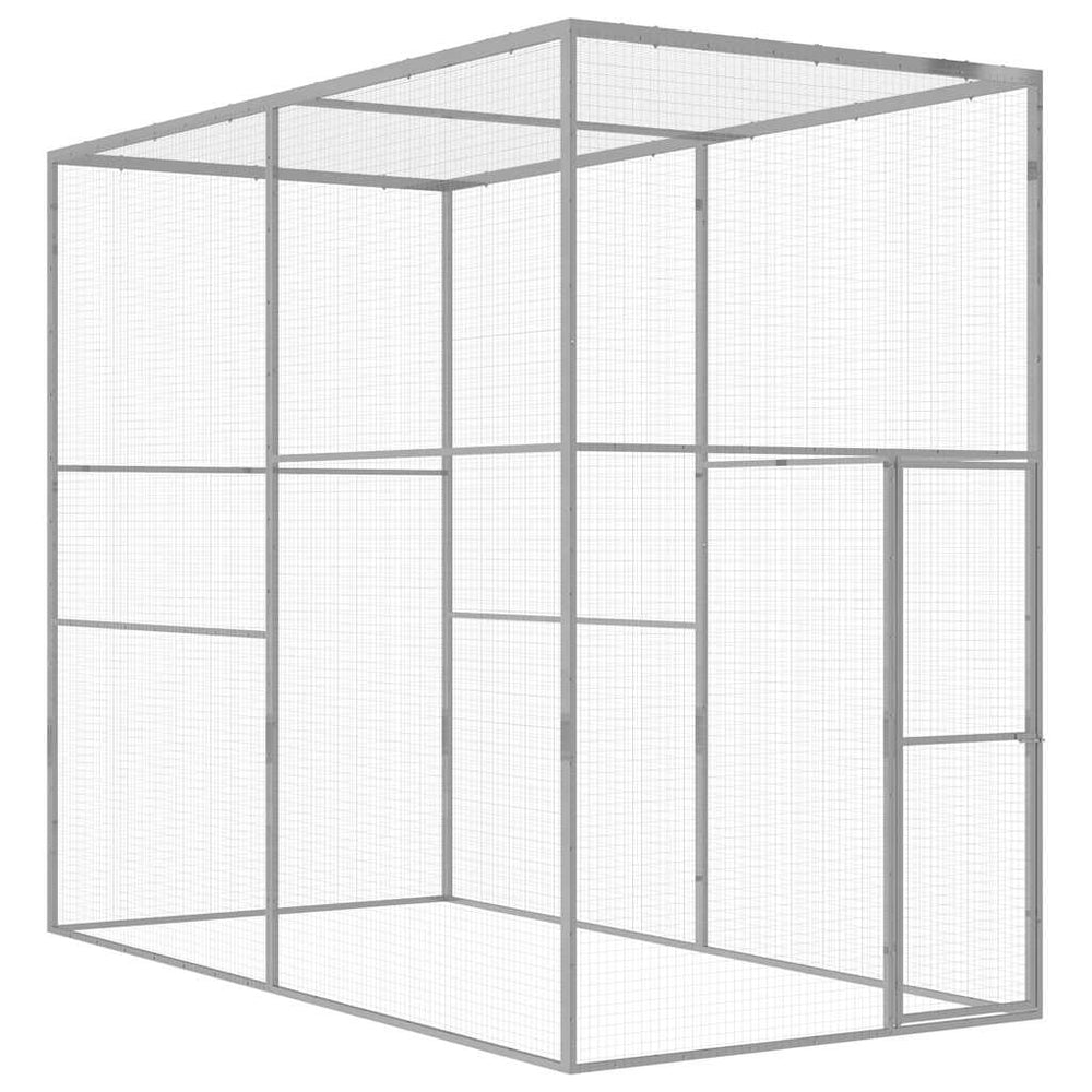 vidaXL Cat Cage 3x1.5x2.5 m Galvanised Steel