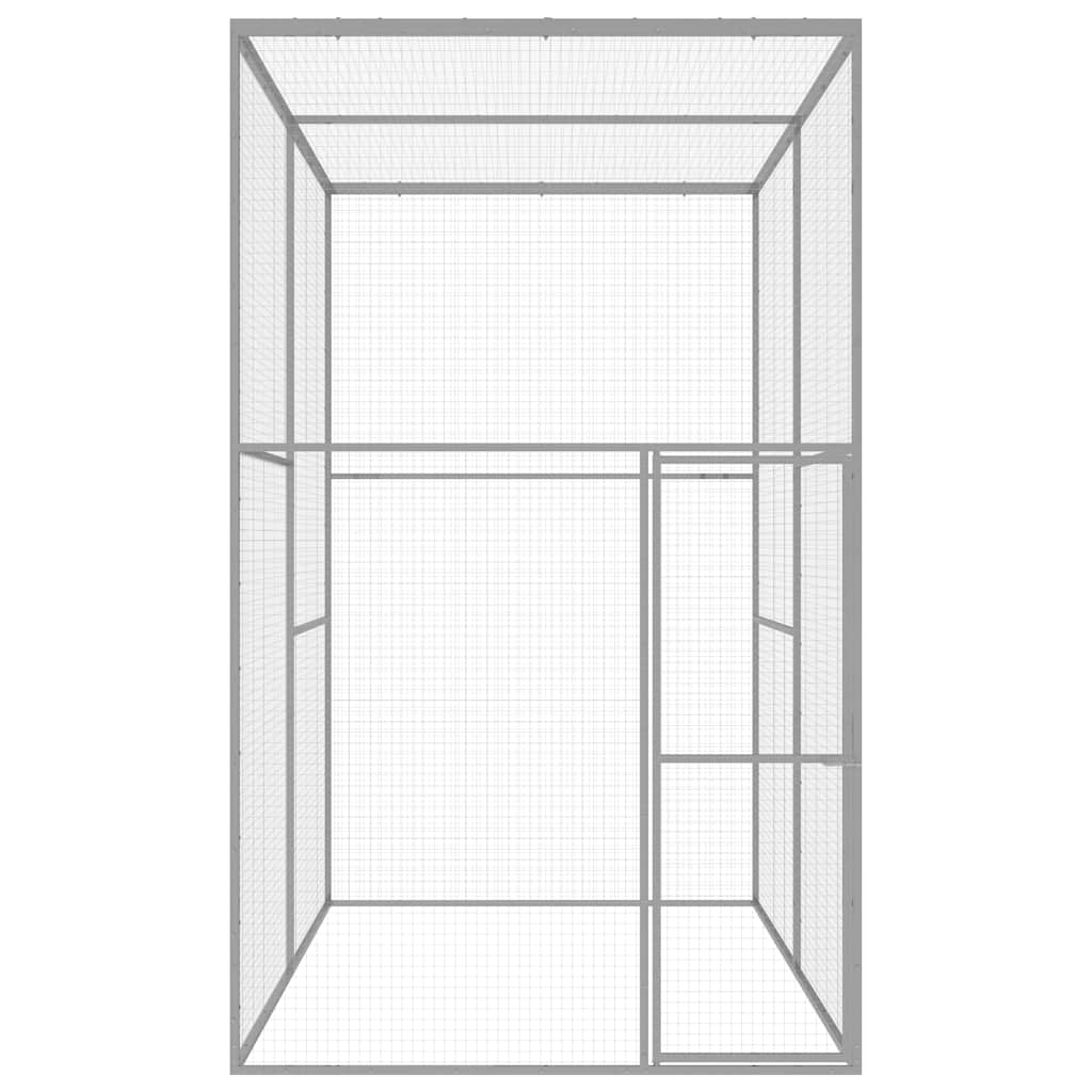 vidaXL Cat Cage 3x1.5x2.5 m Galvanised Steel 2