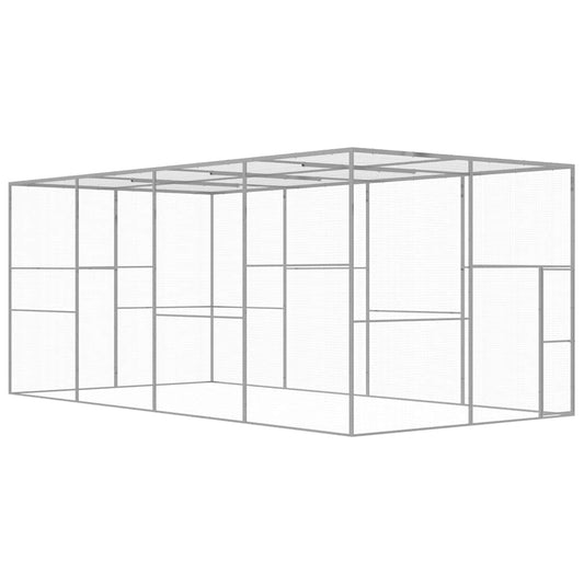 vidaXL Cat Cage 6x3x2.5 m Galvanised Steel 1